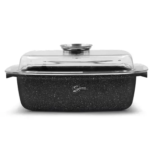 Tava inalta cu capac Samus Toledo Line TOL323-RC, 32x22x10.5 cm, 5.5l (Negru)