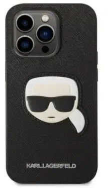 Husa Protectie Spate Karl Lagerfeld Saffiano pentru iPhone 14 Pro (Negru)