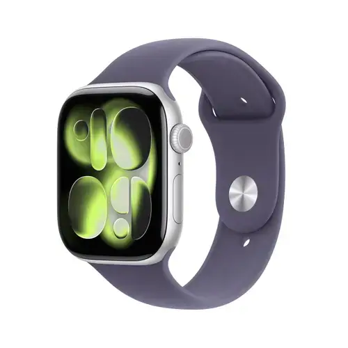 Smartwatch Apple Watch 11, GPS, 46mm, Ecran Retina LTPO OLED, Chip S10 cu Procesor Dual-Core, 64GB Flash, Wi-Fi, Bluetooth, Carcasa Aluminiu, Curea Sport Band S/M (Argintiu)