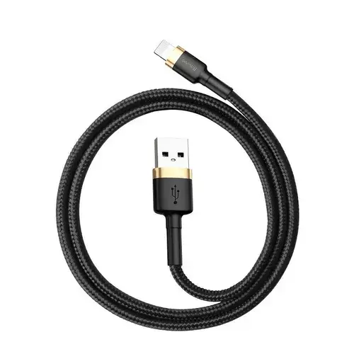 Cablu de date telefon, Baseus, USB/Lightning, 1.5 A, 2 m, Negru