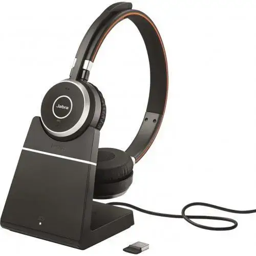 Casti cu microfon Jabra Evolve 65 SE Microsoft Stereo Stand, Bluetooth/USB + Link 380a (Negru)