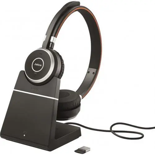 Casti cu microfon Jabra Evolve 65 SE Microsoft Stereo Stand, Bluetooth/USB + Link 380a (Negru)