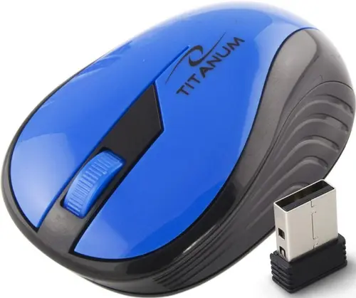 Mouse Wireless Optic Esperanza TITANUM TM114B, 1000 DPI (Negru/Albastru)