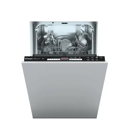 Masina de spalat vase incorporabila CANDY CDIH 2D949, 9 seturi, 7 programe, Clasa E, Start intarziat, AquaStop (Negru)