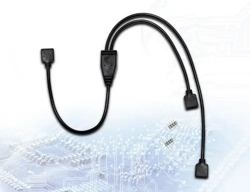 RGB Splitter Inter-Tech 88885465, 4-pin la 2x 4-pin (Negru)