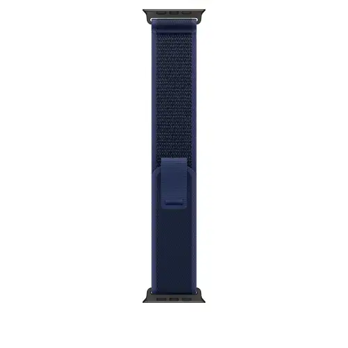 Curea Smartwach Apple MYQ73ZM/A pentru Watch 49mm, Trail Loop, S/M, Black Titanium Finish (Albastru)