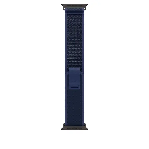 Curea Smartwach Apple MYQ73ZM/A pentru Watch 49mm, Trail Loop, S/M, Black Titanium Finish (Albastru)