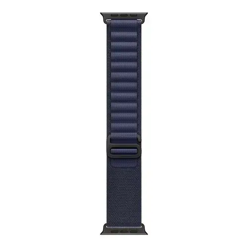Curea Smartwatch Apple MYPW3ZM/A pentru Watch 49mm, Alpine Loop, Small, Black Titanium Finish (Albastru)