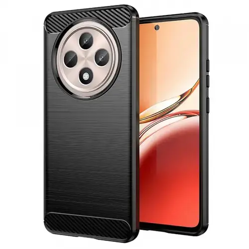 Husa pentru Oppo Reno12 FS 5G / Reno12 FS 4G / Reno12 F 4G / Reno12 F, Techsuit, Carbon, Neagra