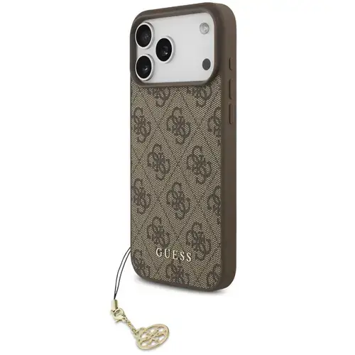 Husa Protectie Spate Guess 4G Charm Tone on Tone pentru Apple iPhone 17 Pro Max (Maro)