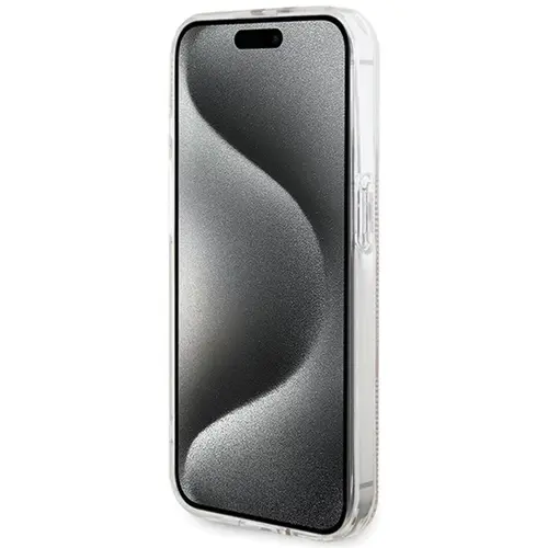 Husa Protectie Spate Guess 4G Gold Stripe pentru Apple iPhone 15 Pro (Roz)