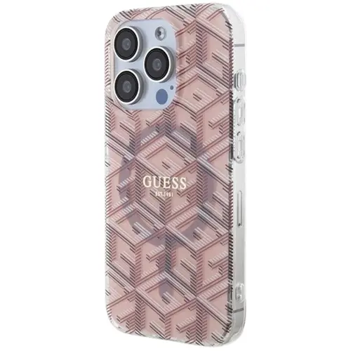 Husa Protectie Spate Guess GCube MagSafe pentru Apple iPhone 15 Pro (Roz)