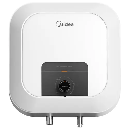 Boiler electric Midea D15-20VD1(O), model compact, volum 15L, control mecanic, montaj deasupra chiuvetei, Clasa A (Alb)