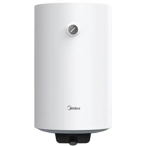 Boiler electric Midea D50-15FG, seria Lume, model cilindric, volum 50L, control mecanic, Supapa de siguranta de reducere a presiunii, protectie la supraincalzire (Alb)