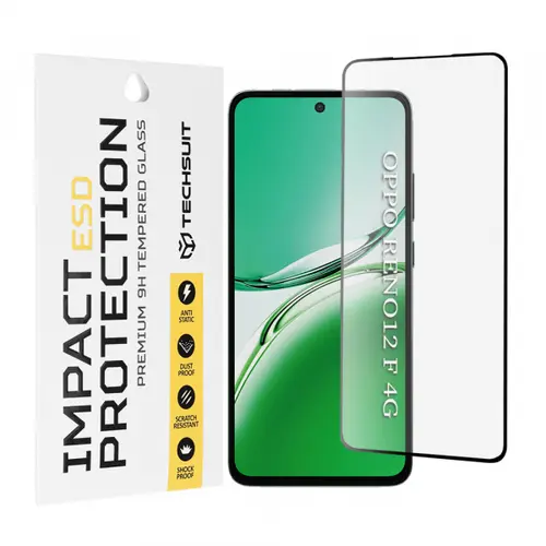 Folie de protectie Ecran Techsuit pentru Oppo Reno12 FS 5G / Reno12 FS 4G / Reno12 F 4G / Reno12 F, Sticla Securizata, Full Glue