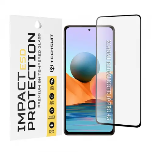 Folie de protectie Ecran Techsuit pentru Xiaomi Redmi Note 10 Pro Max / Note 10 Pro, Sticla Securizata, Full Glue