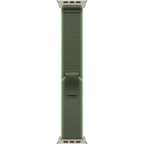 Curea Smartwatch Apple MFT44ZM/A pentru Watch 49mm, Trail Loop - S/M - Natural Titanium Finish (Verde)