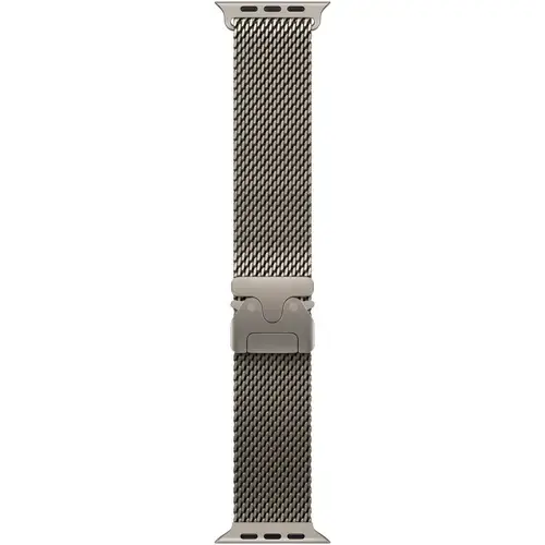Curea Smartwatch Apple MGHP4ZM/A pentru Apple Watch 49mm, Milanese Loop, Natural Titanium, Medium (Argintiu)