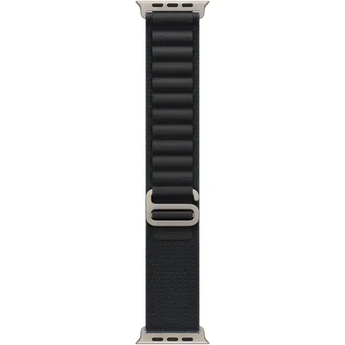 Curea Smartwatch Apple MFTE4ZM/A pentru Apple Watch 49mm, Black Alpine Loop - Small - Natural Titanium Finish (Negru)