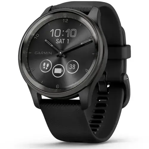 Ceas Activity Tracker Garmin vivomove Trend, WW, Silicone, Monitorizare Stres, Oxigen, Bluetooth (Negru)