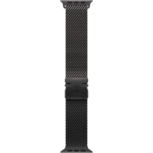 Curea Smartwatch Apple MGHT4ZM/A pentru Watch 49mm, Milanese Loop, Titanium, Medium (Negru)