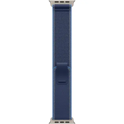 Curea Smartwatch Apple MFT74ZM/A pentru Watch 49mm, Trail Loop - M/L - Natural Titanium Finish (Albastru)