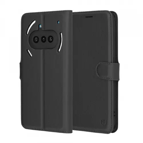 Husa pentru Nothing Phone (3a), Techsuit, Leather Folio, Neagra