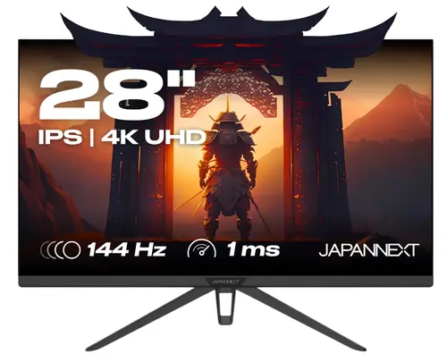Monitor Gaming IPS LED JAPANNEXT 28inch JN-280IPS144UHDR, UHD (3840 x 2160), HDMI, DisplayPort, Boxe, 144 Hz, 1 ms (Negru)