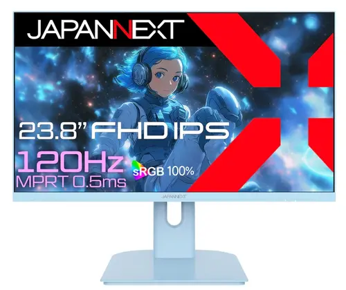 Monitor Gaming IPS LED JAPANNEXT 23.8inch JN-IPS238G120F-BB, Full HD (1920 x 1080), VGA, HDMI, Boxe, 120 Hz, 0.5 ms (Albastru)
