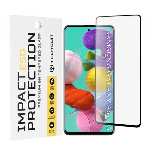 Folie de protectie Ecran Techsuit pentru Samsung Galaxy A51 5G A516 / A51 A515, Sticla Securizata, Full Glue