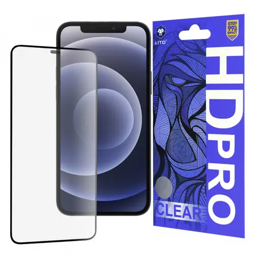 Folie de protectie Ecran Lito HD Pro Clear pentru Apple iPhone 12 / 12 Pro, Sticla Securizata, Full Glue