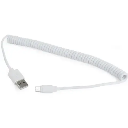 Cablu alimentare si date Gembird CC-mUSB2C-AMBM-6-W, USB 2.0 (T) la Micro-USB 2.0 (T), 1.8m, spiralat, conectori auriti, Alb