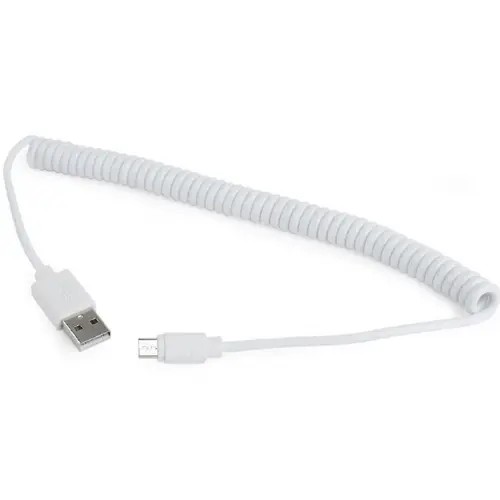 Cablu alimentare si date Gembird CC-mUSB2C-AMBM-6-W, USB 2.0 (T) la Micro-USB 2.0 (T), 1.8m, spiralat, conectori auriti, Alb