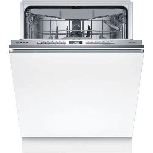 Masina de spalat vase incorporabila Bosch SBH4ECX28E, 14 seturi, 6 programe, ExtraDry, VarioHinge, EcoSilence Drive, Tab-count, Status light, Home Connect, 60 cm, Clasa A (Alb)