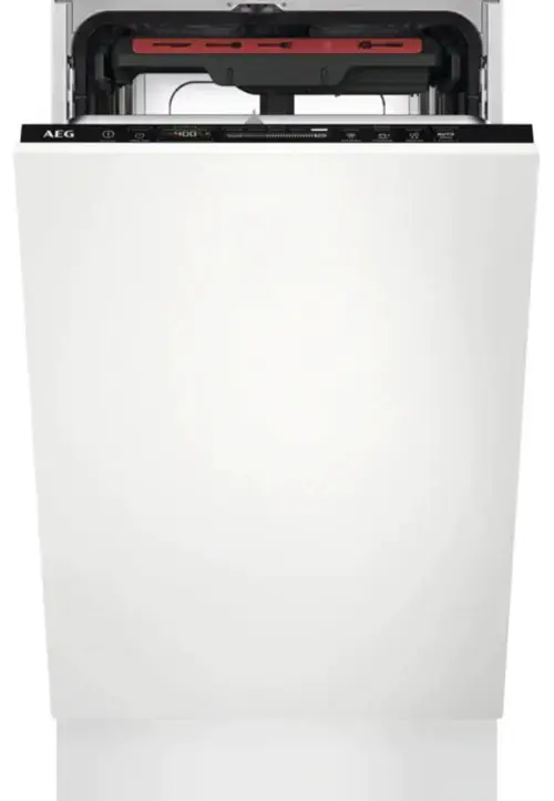 Masina de spalat vase incorporabila AEG Slim Maxiflex FSE73507P, 10 seturi, 7 programe, AirDry, Motor Inverter, Quick Select, SatelliteClean, Clasa D (Alb)