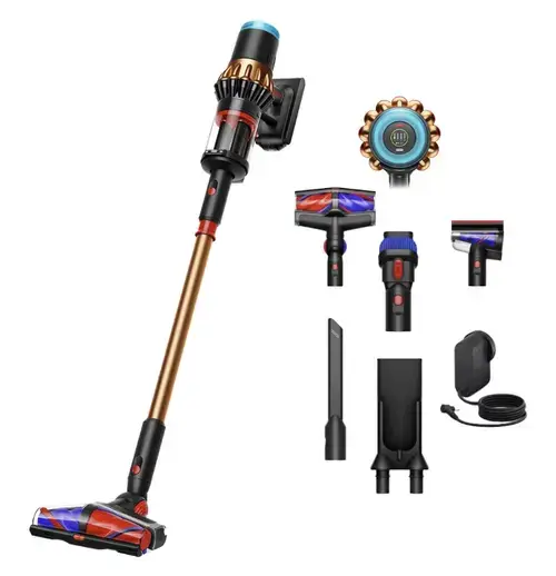 Aspirator vertical fara fir Dyson V16 Piston Animal™ 492963-01, Autonomie 70 minute, Recipient 1.3 l, Ecran LCD, Filtru HEPA, 900 W (Negru/Maro)