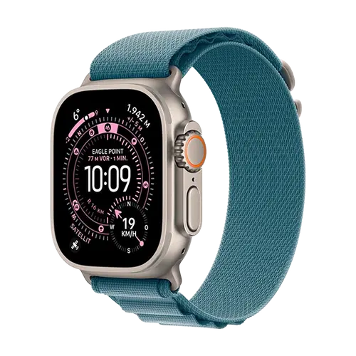 Smartwatch Apple Watch Ultra 3, 49mm, GPS + Cellular, Ecran Retina LTPO OLED, Chip S10 cu Procesor Dual-Core, 64GB Flash, Wi-Fi, Bluetooth, NFC, Alpine Loop Medium (Albastru)