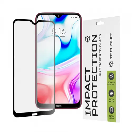 Folie de protectie Ecran Techsuit pentru Xiaomi Redmi 8A / 8, Sticla Securizata, Full Glue, 111D