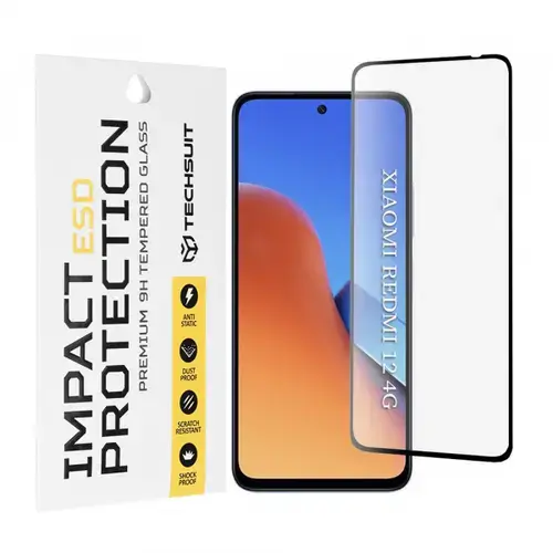 Folie de protectie Ecran Techsuit pentru Xiaomi Poco M6 4G / Redmi 12 5G / 12 / 13, Sticla Securizata, Full Glue