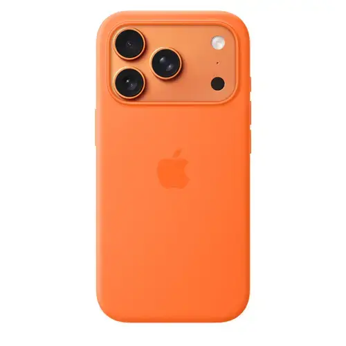 Husa Protectie Spate Apple MGFE4ZM/A pentru iPhone 17 Pro, Silicone Case, MagSafe (Portocaliu)