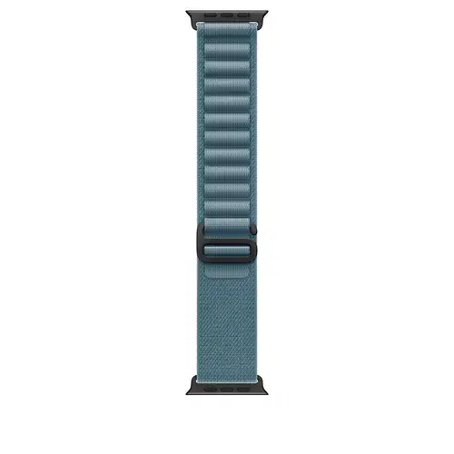 Curea Smartwatch Apple MG9M4ZM/A pentru Watch 49mm, Alpine Loop, Large, Black Titanium Finish (Albastru deschis)