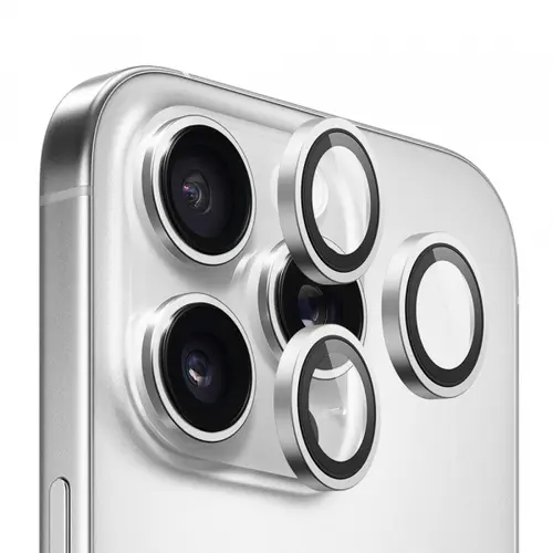 Folie de protectie Camera Spate Blueo Metal Frame pentru Apple iPhone 16 Pro Max / 16 Pro, Sticla Securizata
