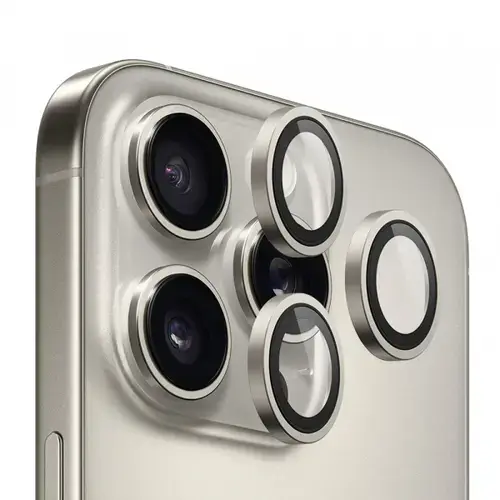 Folie de protectie Camera Spate Blueo Metal Frame pentru Apple iPhone 16 Pro Max / 16 Pro, Sticla Securizata
