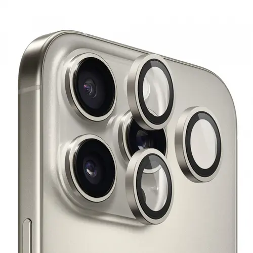 Folie de protectie Camera Spate Blueo Metal Frame pentru Apple iPhone 16 Pro Max / 16 Pro, Sticla Securizata