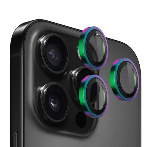 Folie de protectie Camera Spate Blueo Metal Frame pentru Apple iPhone 16 Pro Max / 16 Pro, Sticla Securizata