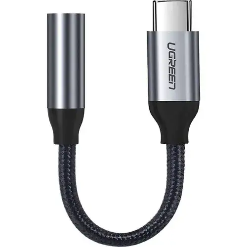 Adaptor Audio UGREEN USB Type-C la 3.5 mm, 0.1 m (Gri)