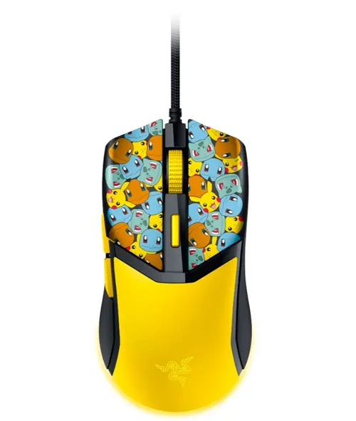 Mouse gaming Razer Cobra Pokemon Kanto Edition, 8500 dpi, 6 butoane de control personalizabile, Iluminare RGB (Galben)