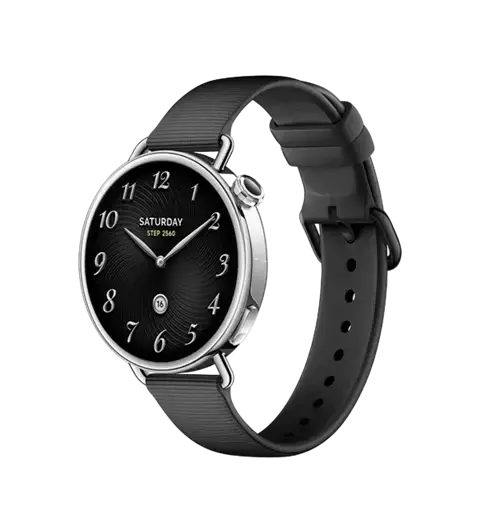 Smartwatch Xiaomi Watch S4 41mm, Ecran AMOLED 1.32inch, Bluetooth, GPS, NFC, HyperOS, Curea Fluororubber (Negru)