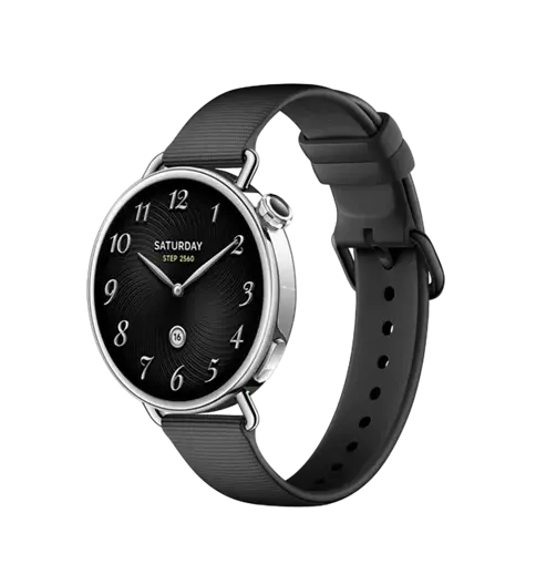 Smartwatch Xiaomi Watch S4 41mm, Ecran AMOLED 1.32inch, Bluetooth, GPS, NFC, HyperOS, Curea Fluororubber (Negru)