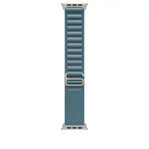 Curea Smartwatch Apple mfth4zm/a pentru Watch 49mm, Alpine Loop, Small, Natural Titanium Finish (Albastru)